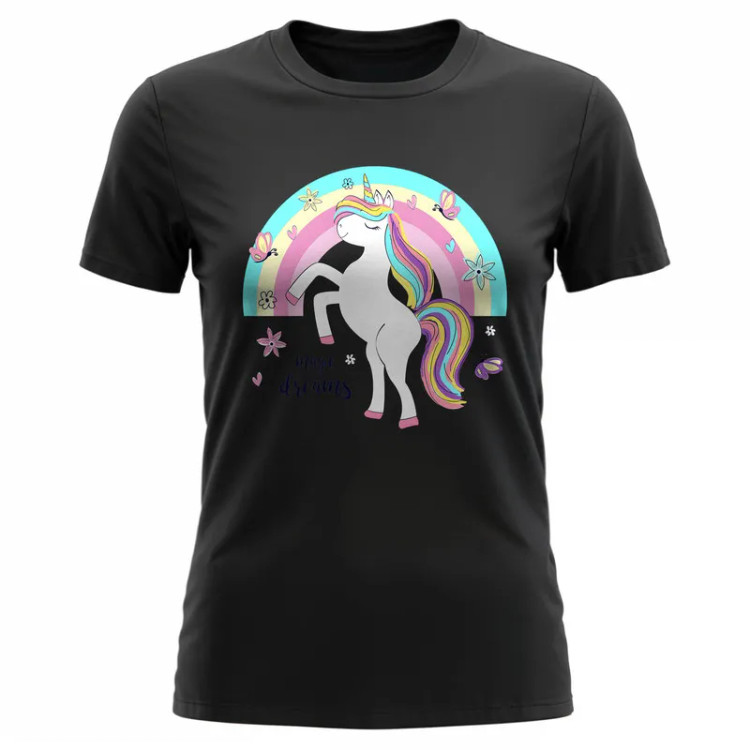 تی شرت آستین کوتاه زنانه پنبه طرح دار یقه گرد روزمره اسپرت