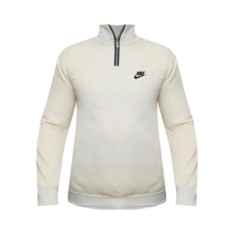 هودی نیم زیپ مردانه طرح نایک مدل T7564 کرم دورس اسپان داخل کرک