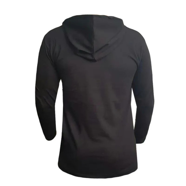 ست تی شرت و شلوار مردانه نخی آستین بلند کلاهدار دمپا کش زیپ دار