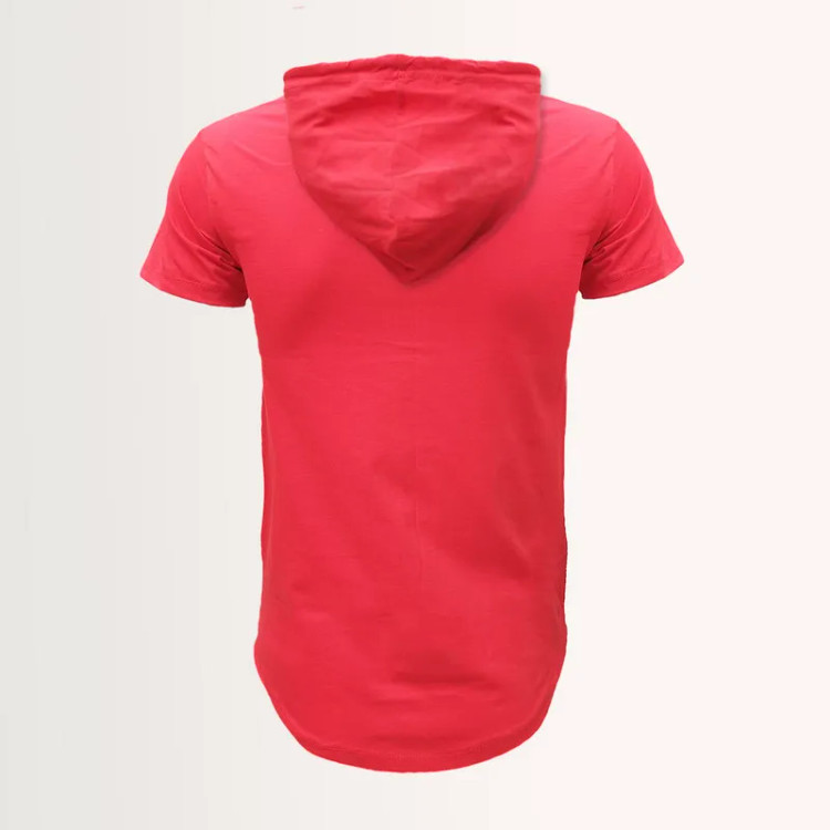 تی شرت کلاه دار آستین کوتاه مردانه نخی اسپرت روزمره مدل 14020825b