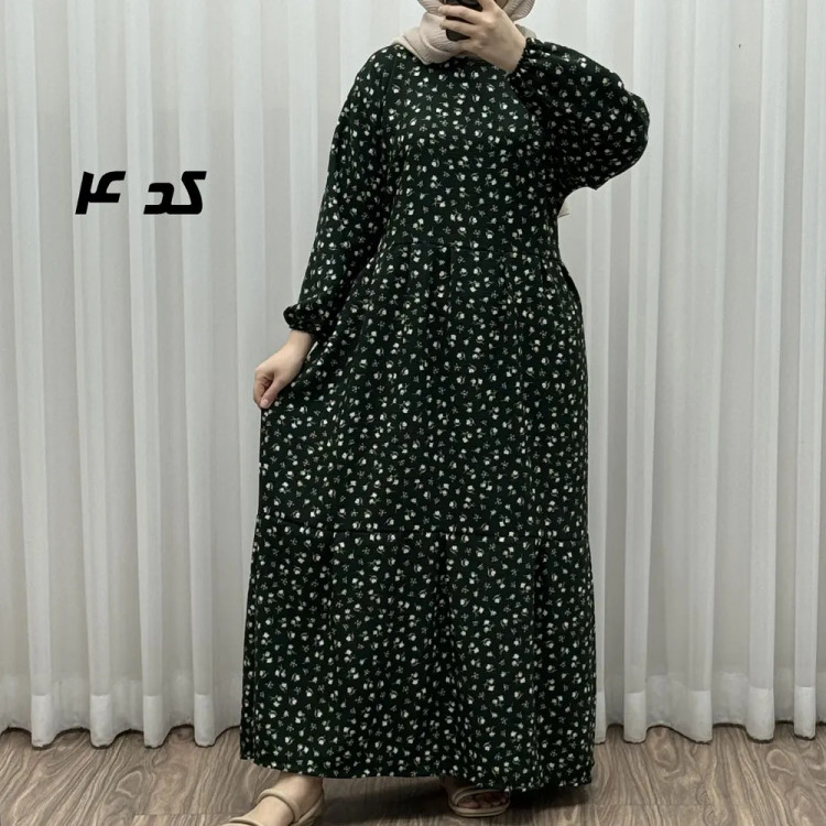 پیراهن بلند زنانه پفکی مدل پاموق کد 1760
