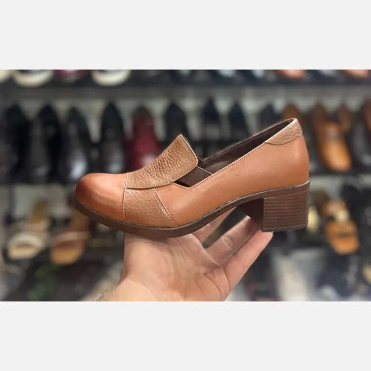 کفش پاشنه دار چرم زنانه عسلیرویه چرم گاوی طبی سایز 37 تا 40