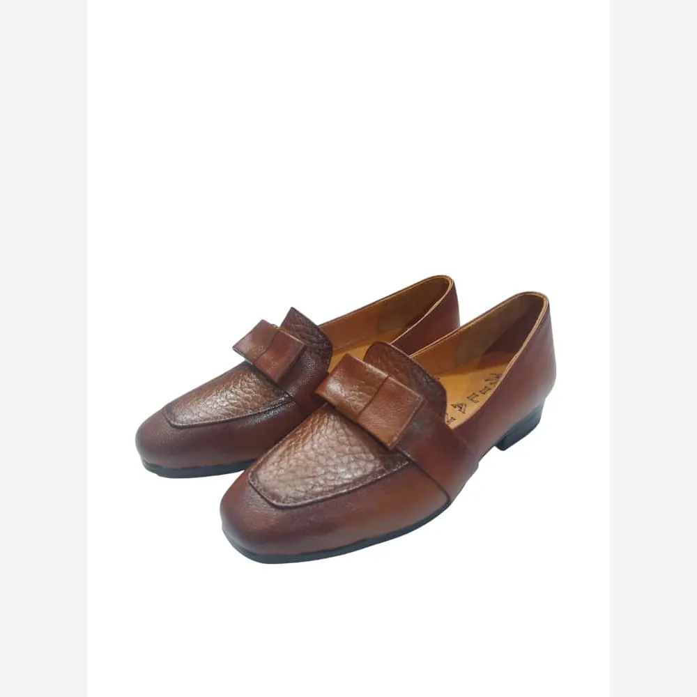 کالج چرم طبیعی زنانه مدل سفیر مشکی عسلی قهوه ای سایز 37 تا 40