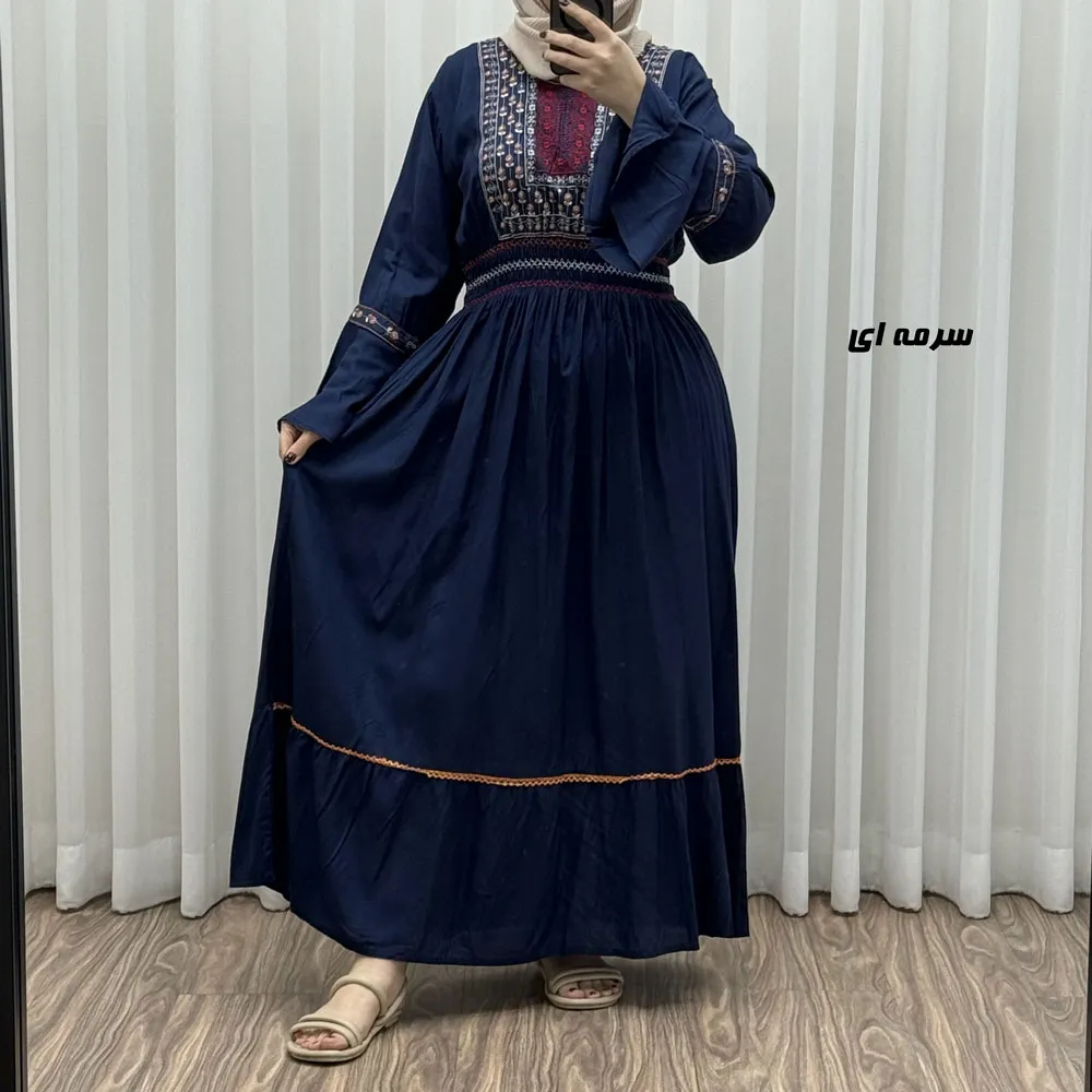 پیراهن گلدوزی وارداتی مدل نازی کد 1778
