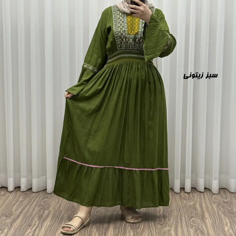 پیراهن گلدوزی وارداتی مدل نازی کد 1778