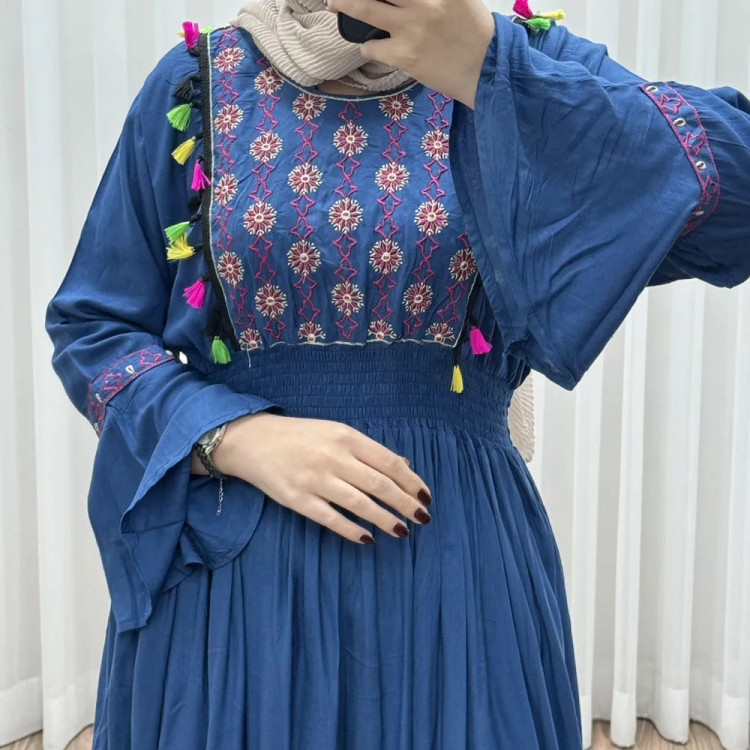 پیراهن گلدوزی وارداتی مدل جانان کد 1779