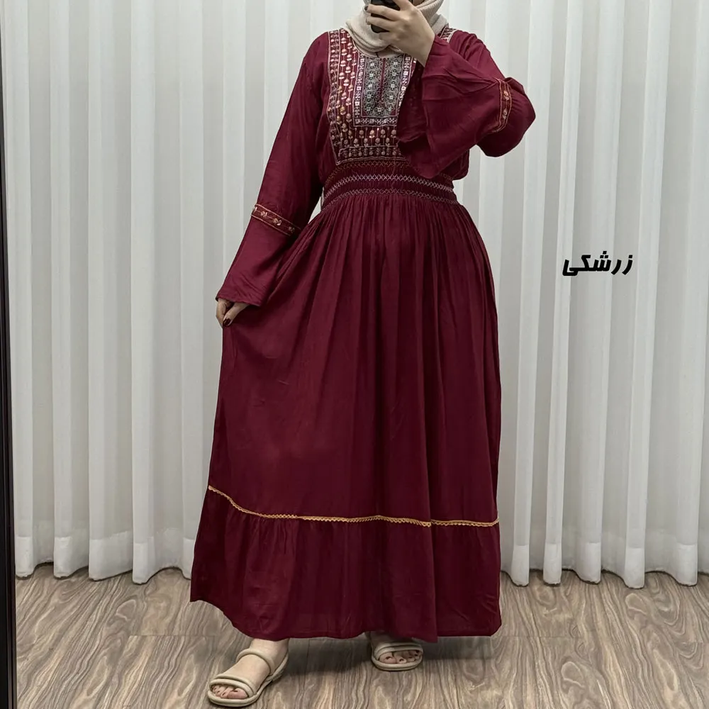 پیراهن گلدوزی وارداتی مدل نازی کد 1778
