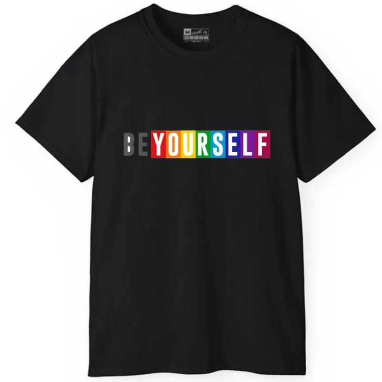 تیشرت آستین کوتاه مردانه پاد آفرین مدل کلمه انگلیسی کد 1890 جنس نخ پلی استر طرح چاپ مقاوم