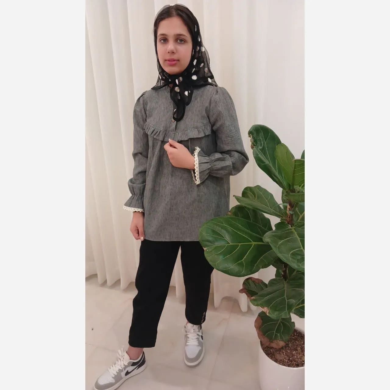 شومیز لینن نخ دخترانه