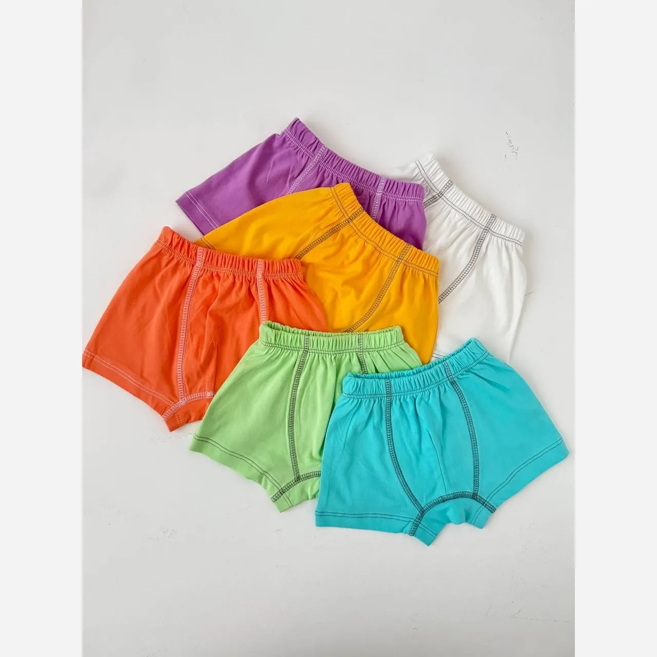 ست رکابی شورت پسرانه در 6رنگ شاد