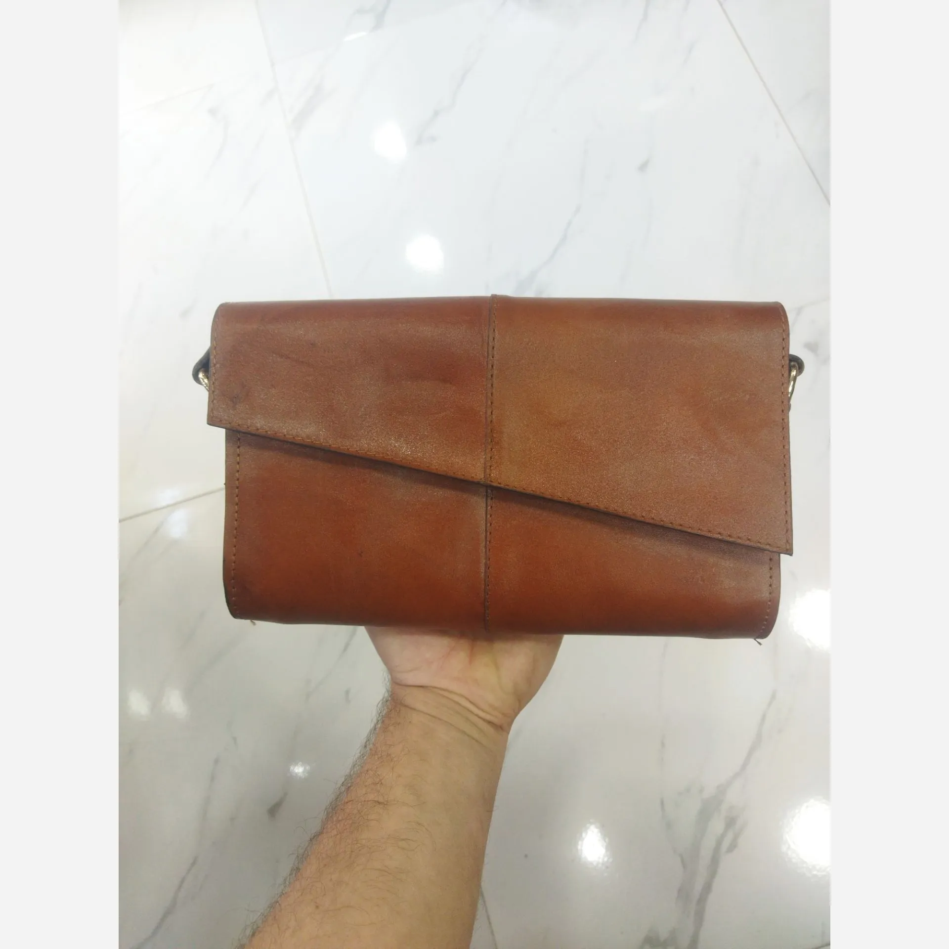 کیف دستی دوشی تمام چرم گاوی(فریبا1)در رنگ بندی