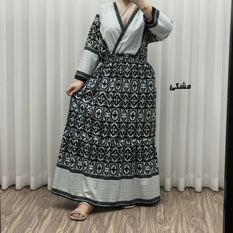 پیراهن فلور بوگاتی چپ و راستی مدل جاجیم کد 1843