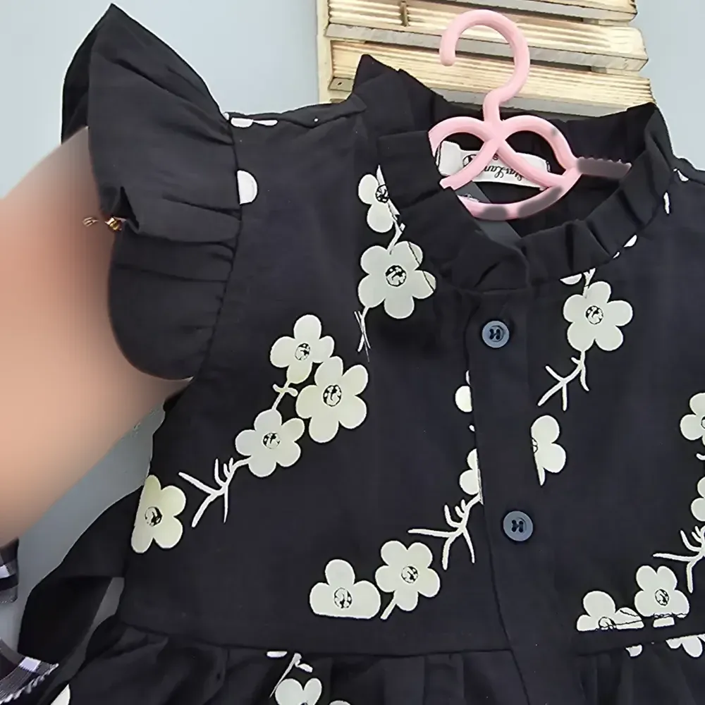 سارافون دخترانه لنین طرح شکوفه سایز 3 تا 8 سال