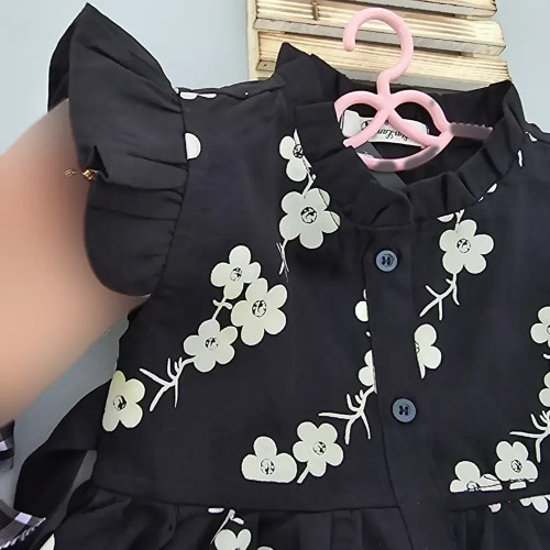 سارافون دخترانه لنین طرح شکوفه سایز 3 تا 8 سال