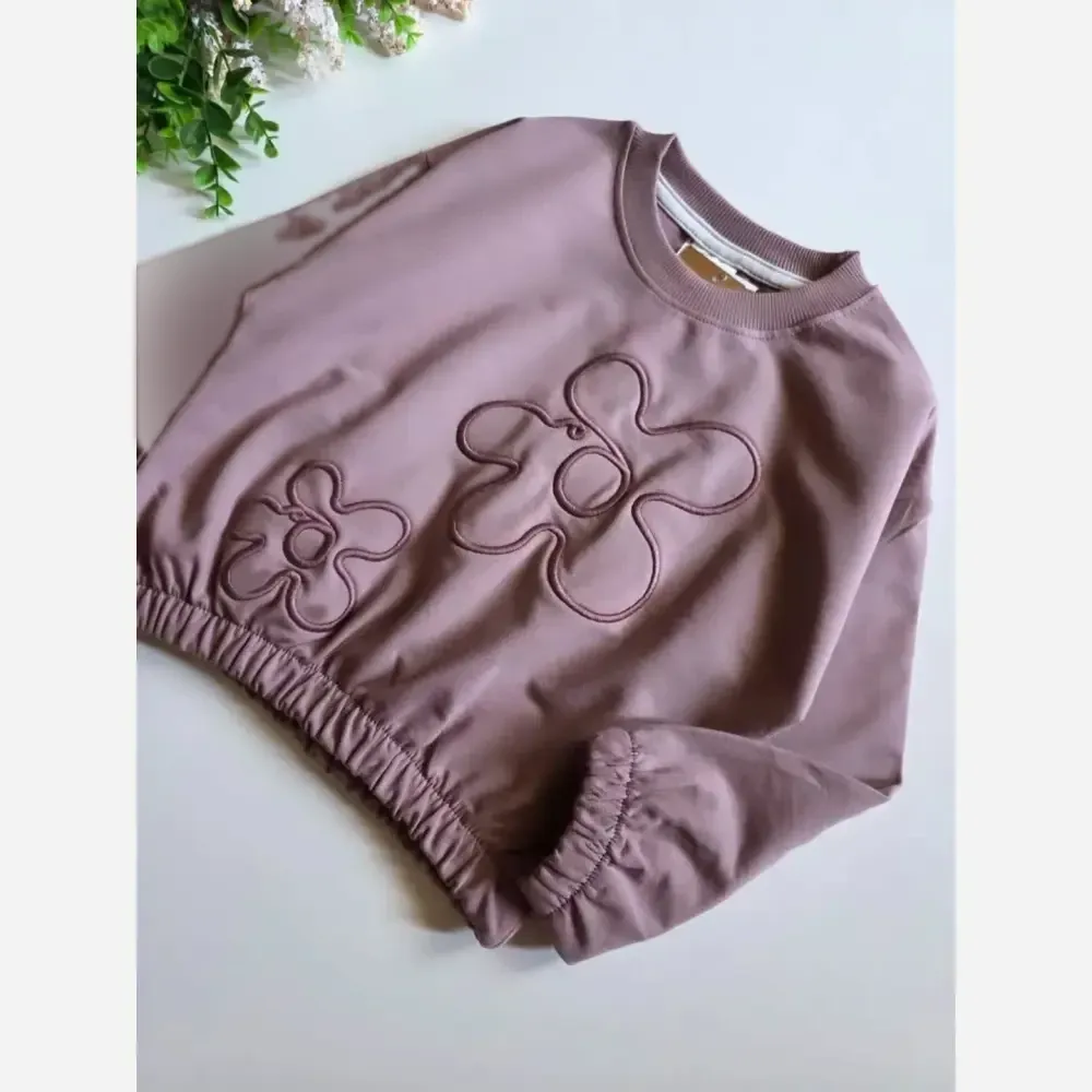 ست کراپ و شلوار بگ دخترانه دورس دونخ مناسب 3 تا 9 سال