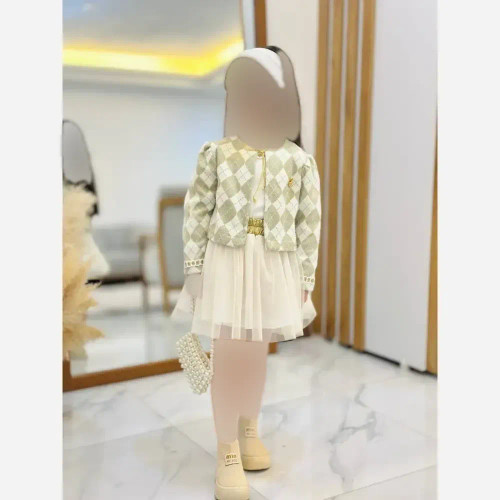 ست سه تیکه کت و دامن و تاپ دخترانه مجلسی سایز 50 و 55