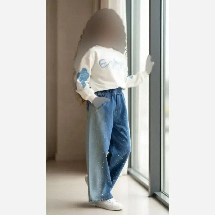ست بلوز و شلوار جین دخترانه سایز 50 تا 65
