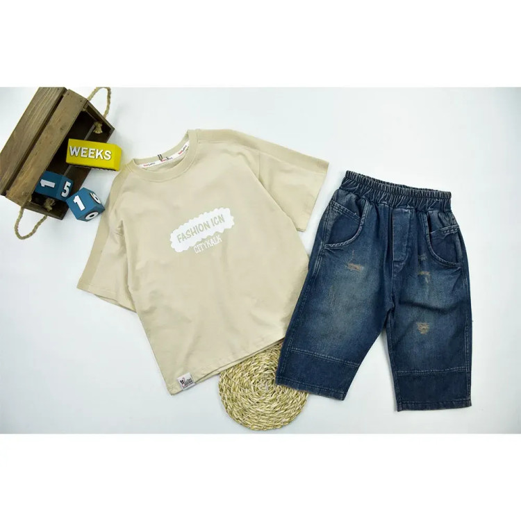 ست تیشرت و شلوارک پسرانه طرح FASHION ICN کد 11362