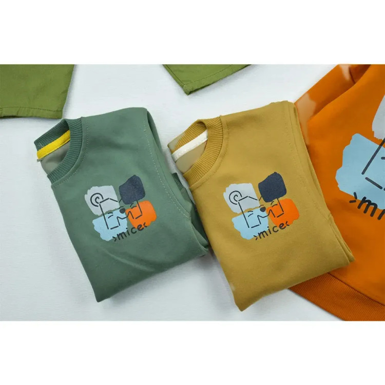 ست بلوز و شلوار پسرانه طرح میکی پنبهای و کتان