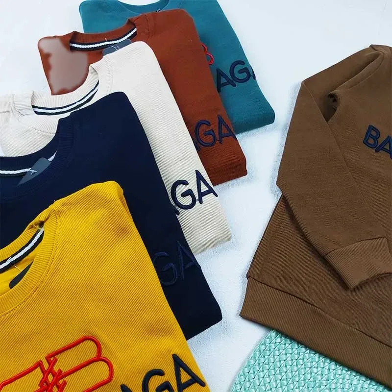 بلوز پسرانه یقه گرد طرح BALENCIAGA پارچه پنبه کبریتی