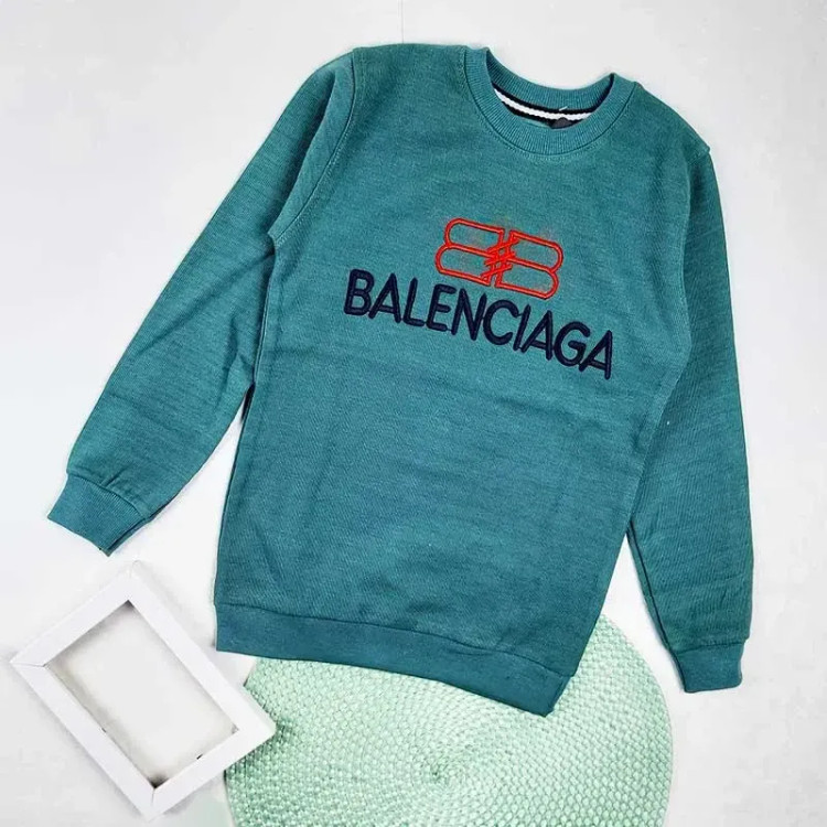 بلوز پسرانه یقه گرد طرح BALENCIAGA پارچه پنبه کبریتی