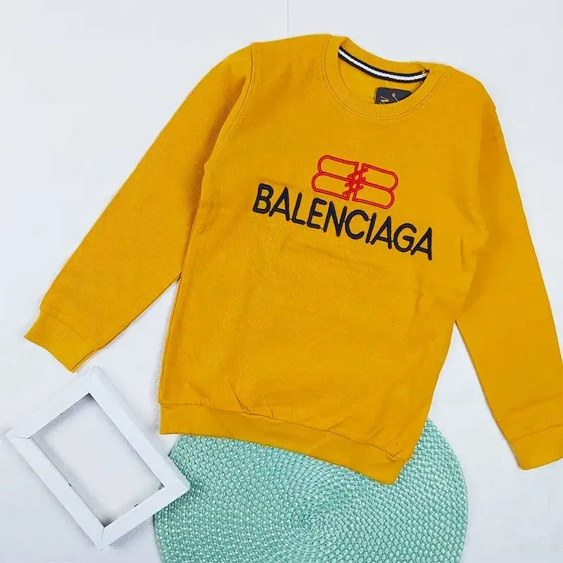 بلوز پسرانه یقه گرد طرح BALENCIAGA پارچه پنبه کبریتی