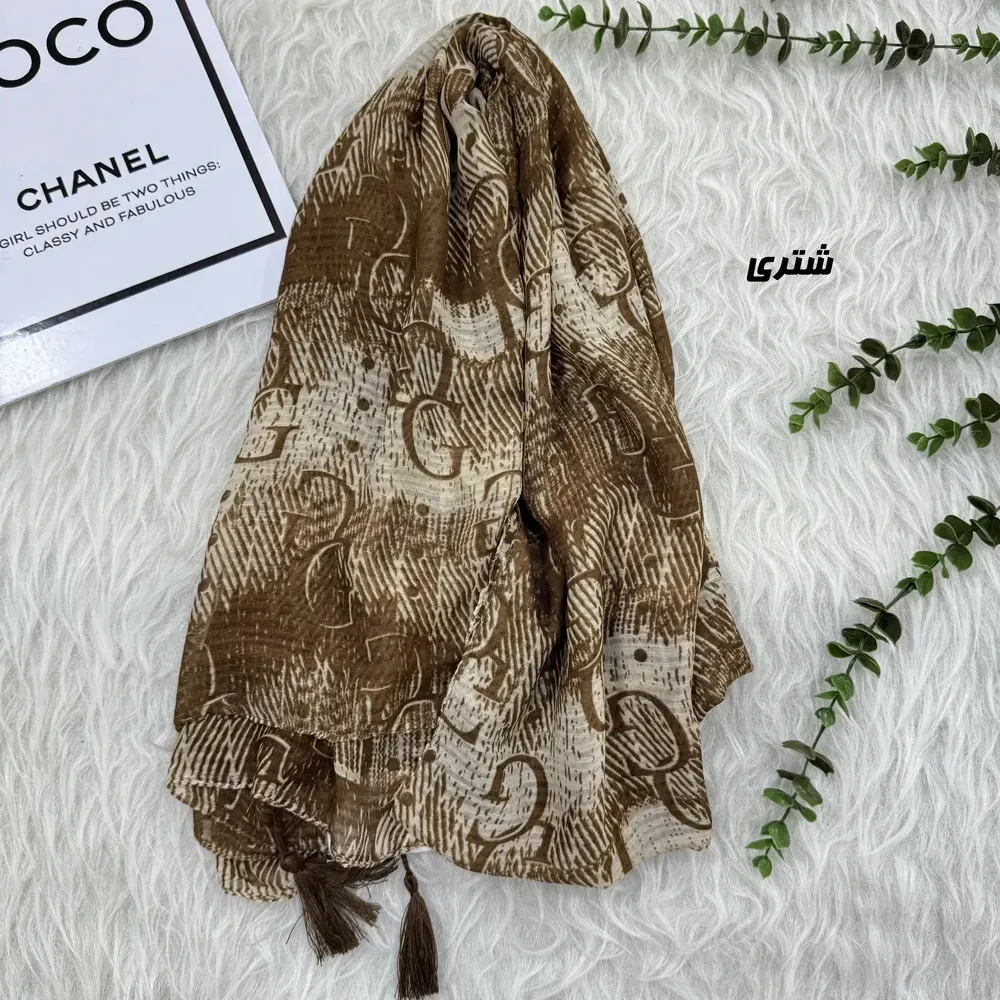 شال سوپر نخ طرح دار قواره بزرگ ابعاد 186 در 71 سانتی متر
