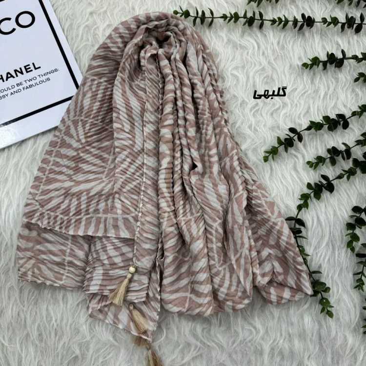 شال نخی طرحدار قواره بزرگ ابعاد 204 در 76 سانتیمتر بدون چروک و سر خوردن
