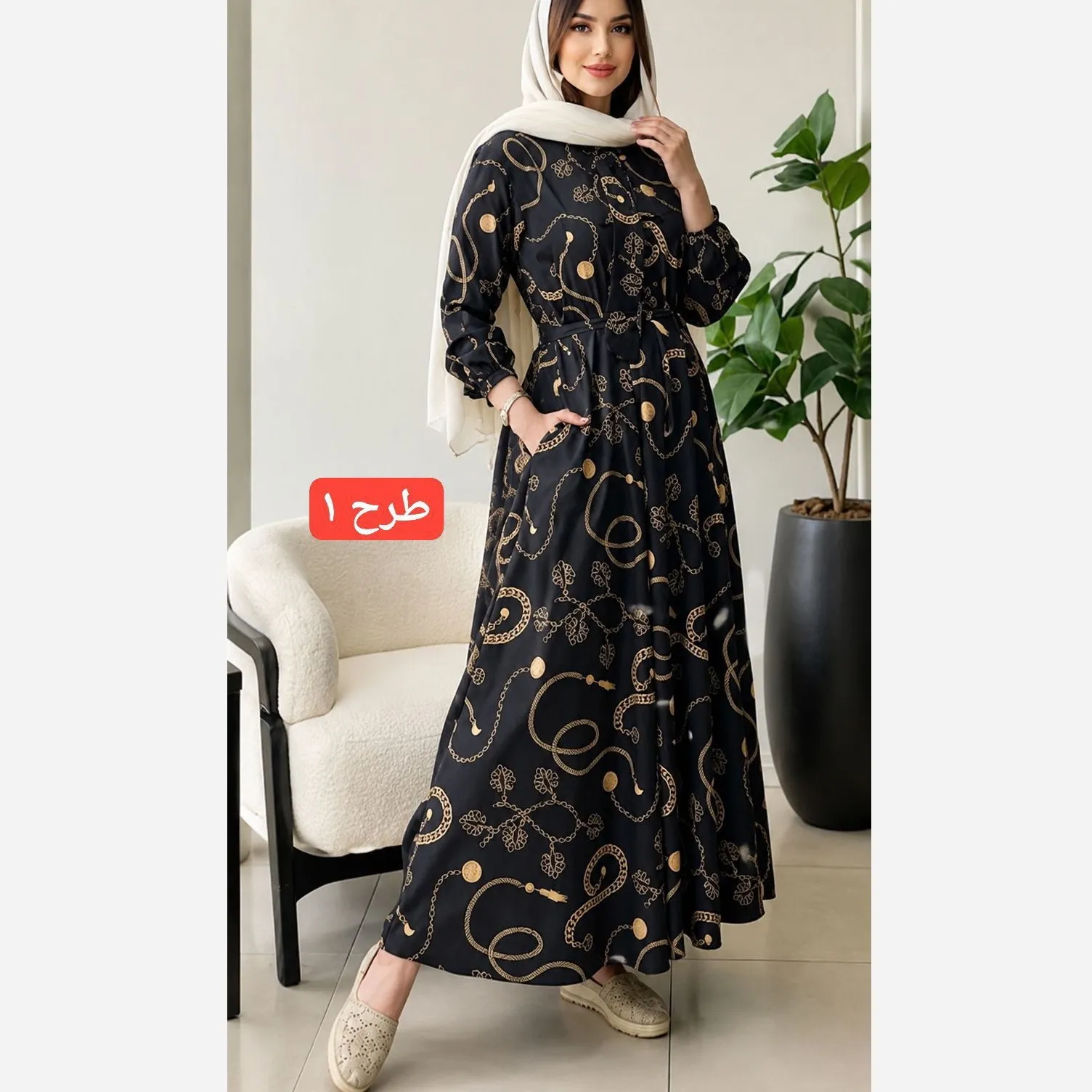پیراهن زنانه بلند مانتویی مدل صفورا جنس سوپرسافت مناسب بارداری و شیردهی