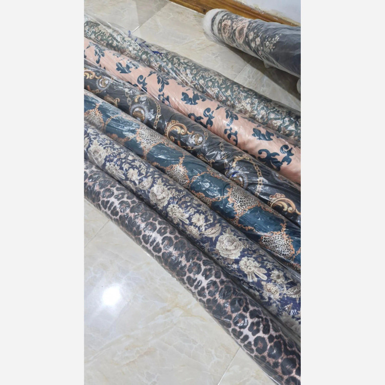پیراهن مجلسی زنانه ساتن مدل دامن کلوش یقه چپ و راستی قد 135