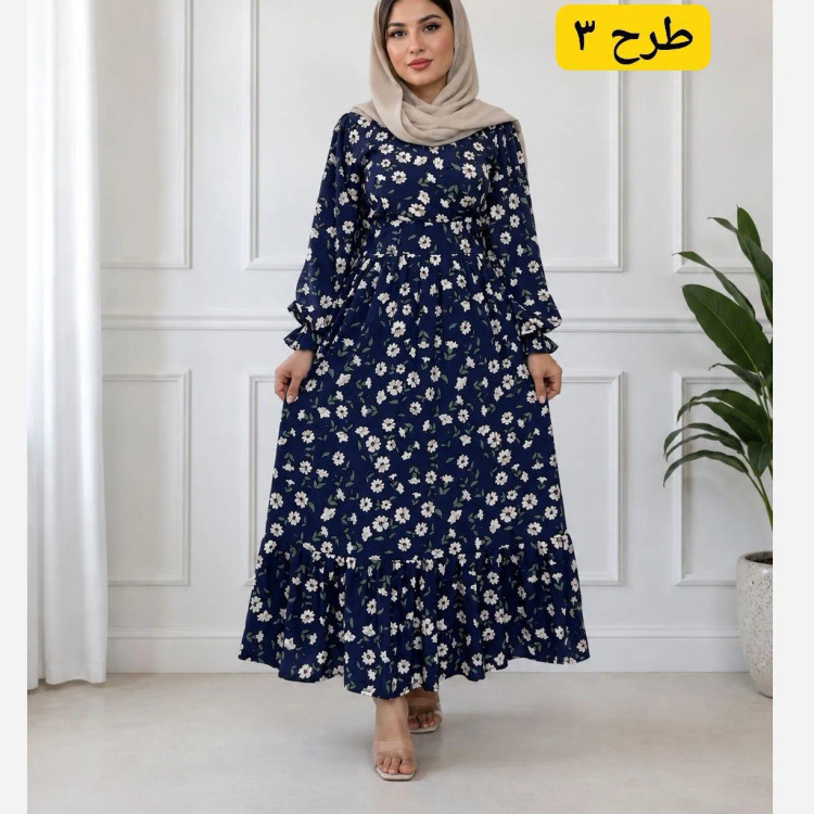 پیراهن زنانه مانتویی یقه چپ و راستی مدل بنفشه جنس سوپرسافت مناسب بارداری و شیردهی