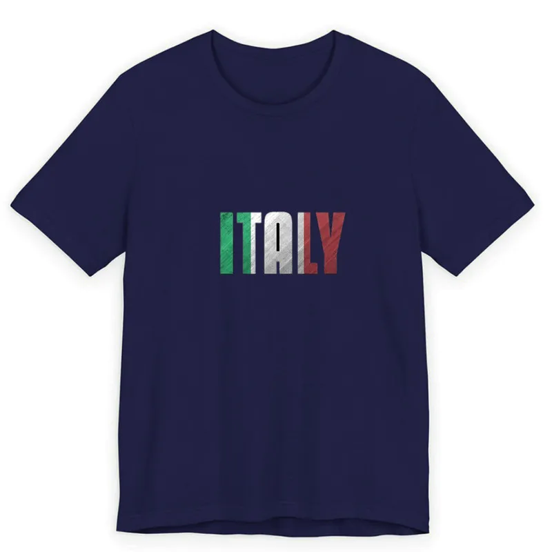 تیشرت آستین کوتاه مردانه یقه گرد طرح فوتبالی جام جهانی ایتالیا کد 678