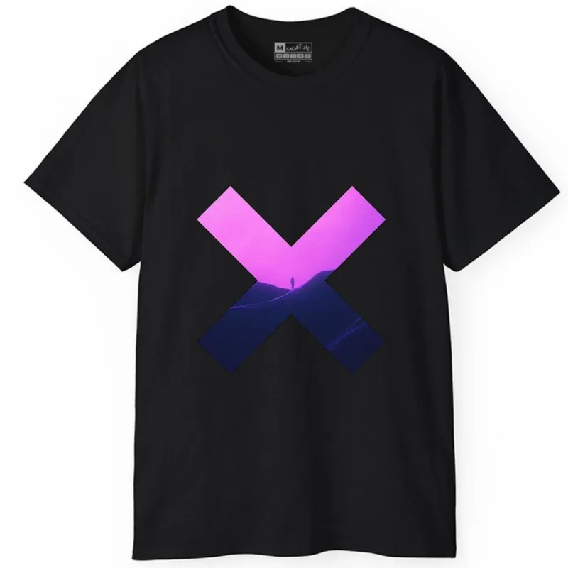 تیشرت آستین کوتاه مردانه یقه گرد طرحدار جنس نخ و پلی استر کد 373