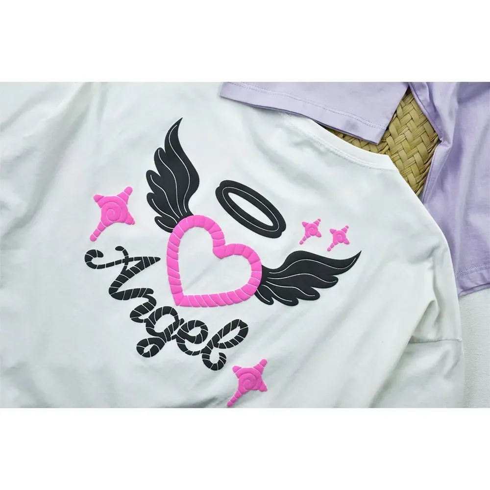 تیشرت زنانه لانگ طرح angel جنس پنبه یقه گرد کد 11773
