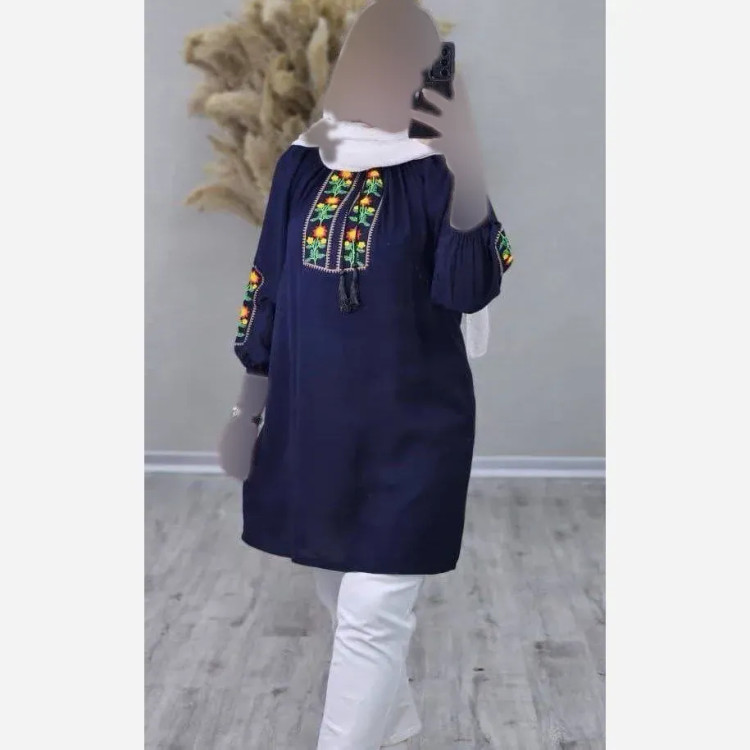 شومیز نخی گلدوزی شده مدل مدیسا فری سایز 38 تا 46
