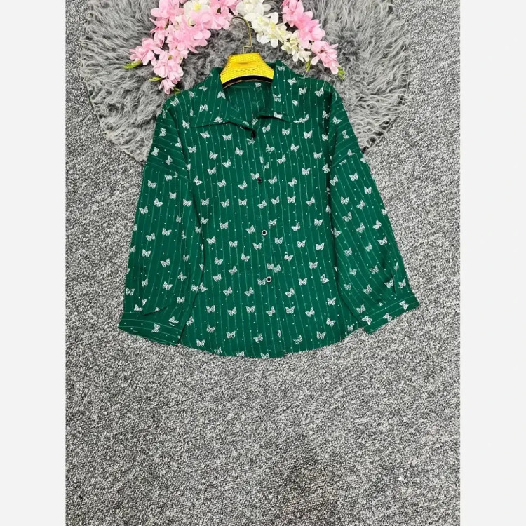 شومیز زنانه مدل پروانه ای جنس شیشه ای فری سایز مناسب سایز 38 تا 46