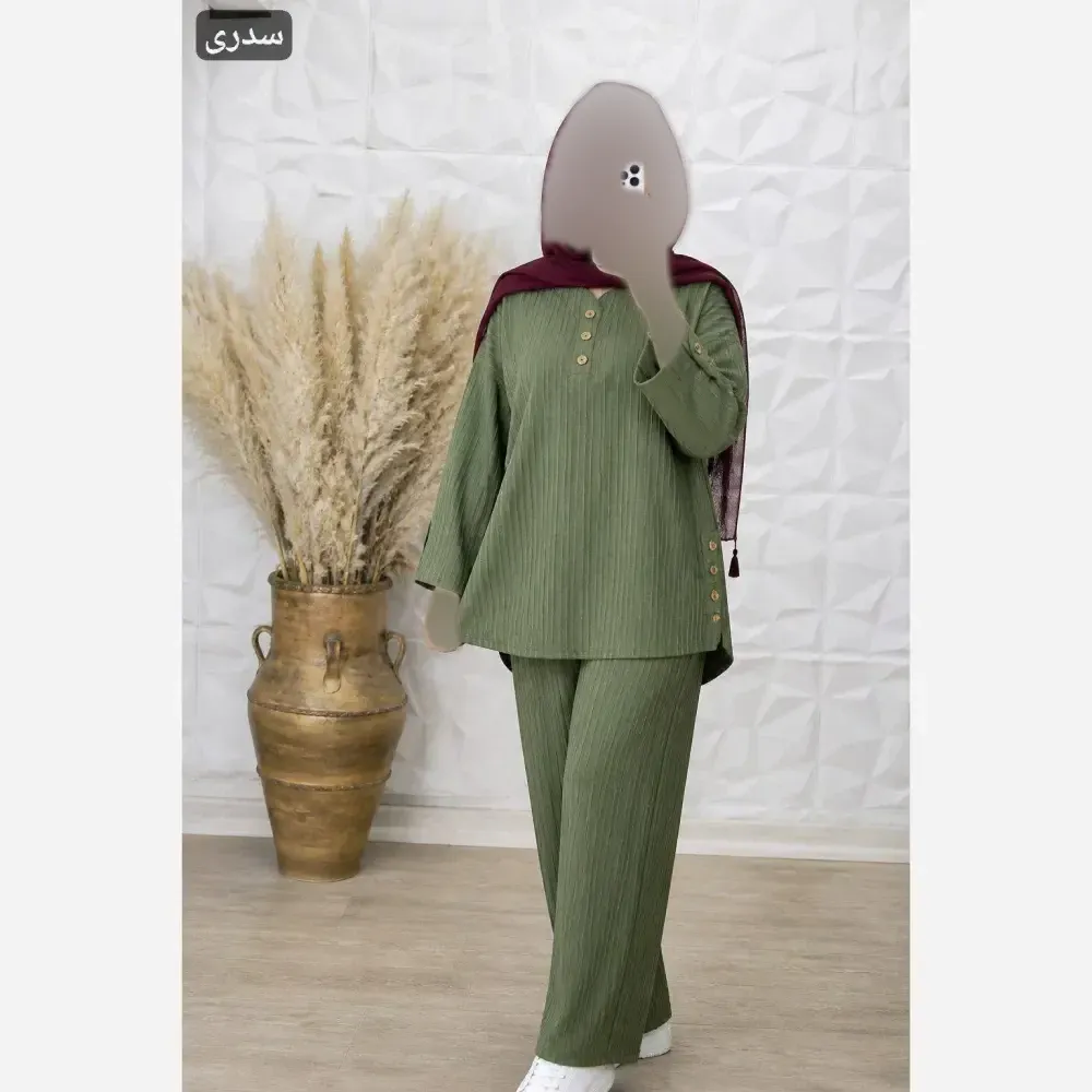 ست شومیز و شلوار نیم بگ زنانه مدل ایوا جنس سوپر ایوا درجه یک فری سایز