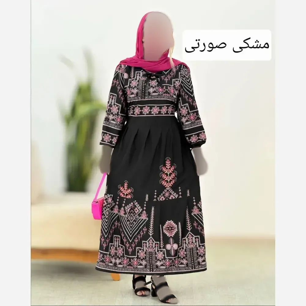 پیراهن ساحلی زنانه چاپی جنس بوگاتی فری سایز تا 46 کمربند دار