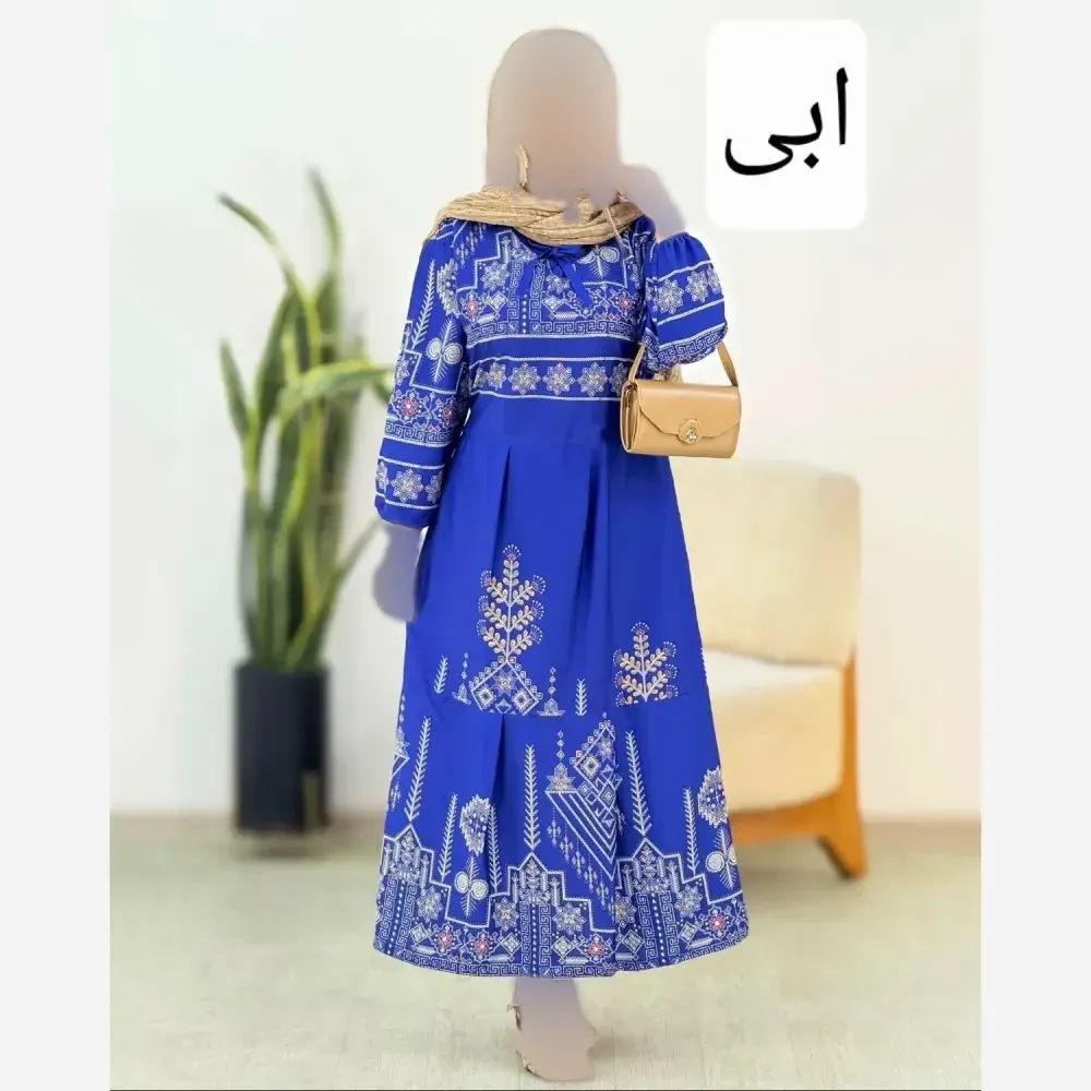 پیراهن ساحلی زنانه چاپی جنس بوگاتی فری سایز تا 46 کمربند دار