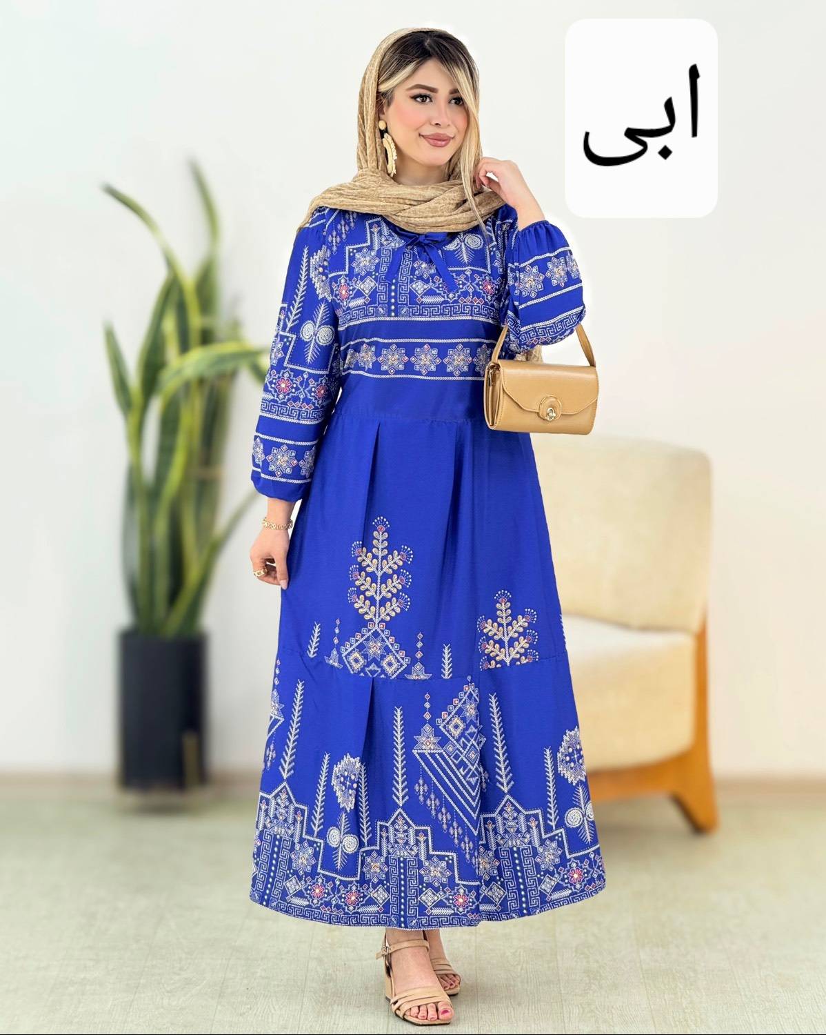 پیراهن ساحلی زنانه چاپی جنس بوگاتی فری سایز تا 46 کمربند دار