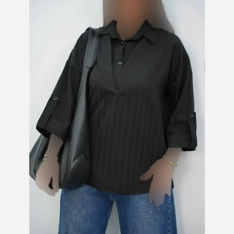 شومیز زنانه یقه هفت مدل تلما جنس شانتون فری سایز 38 تا 46