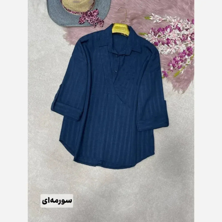شومیز زنانه یقه هفت مدل تلما جنس شانتون فری سایز 38 تا 46