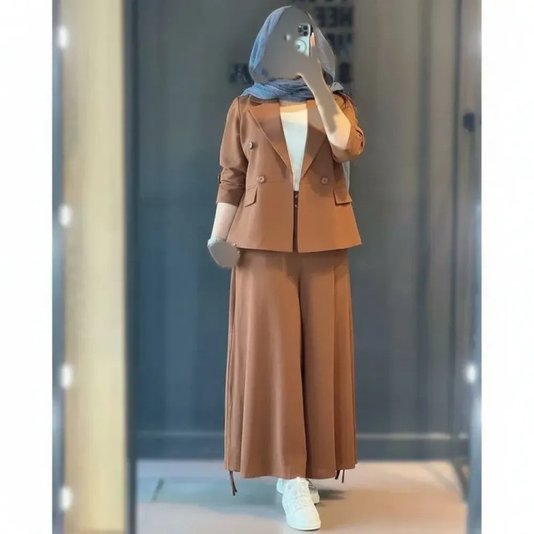 ست کت و شلوار زنانه مدل رامونا جنس پرشیا مکانیک درجه یک سایز 38 تا 48