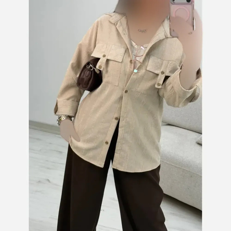 شومیز زنانه شانتون جیب صلیبی فری سایز 38 تا 46