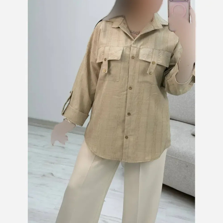 شومیز زنانه شانتون جیب صلیبی فری سایز 38 تا 46