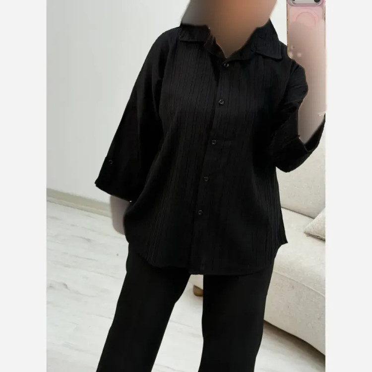 شومیز زنانه مشکی جنس کراش ایوا فری سایز 38 تا 46