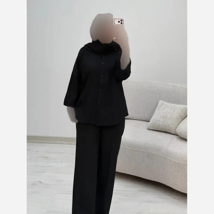 شومیز زنانه مشکی جنس کراش ایوا فری سایز 38 تا 46
