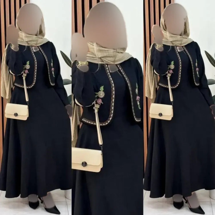 ست سارافون و کت زنانه مدل کوکی گلدوزی شده فری سایز 36 تا 46