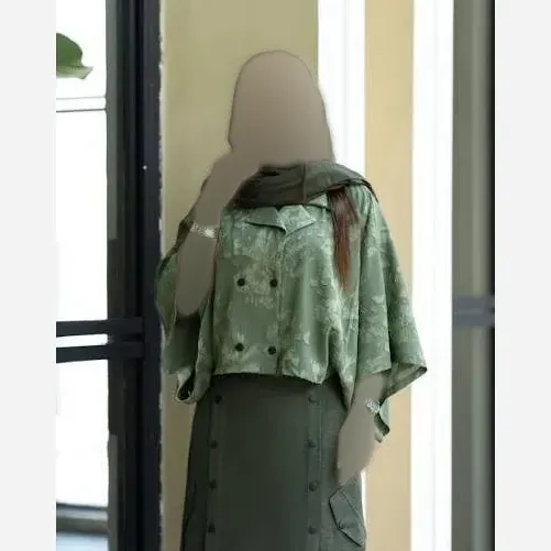 ست شومیز ژاکار کسمه و شلوار شانتون زنانه فری سایز 36 تا 46
