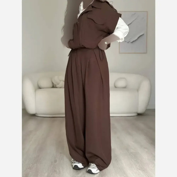 ست وست و شلوار زنانه کرپ مازراتی مدل کاملیا سایز 38 تا 54